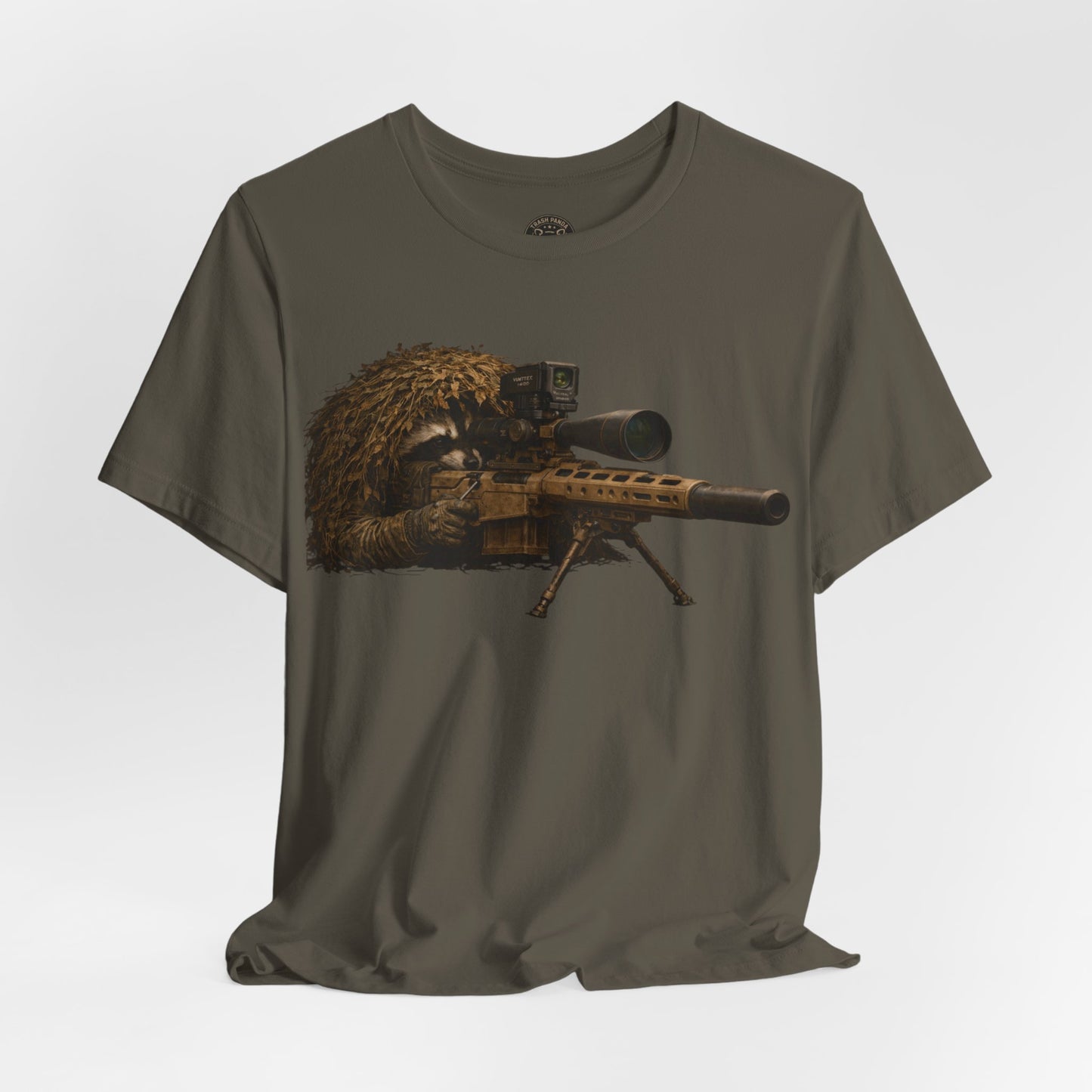 Ghillie Sniper Raccoon Shirt | Tactical Trash Panda Graphic Tee | Military-Inspired Streetwear