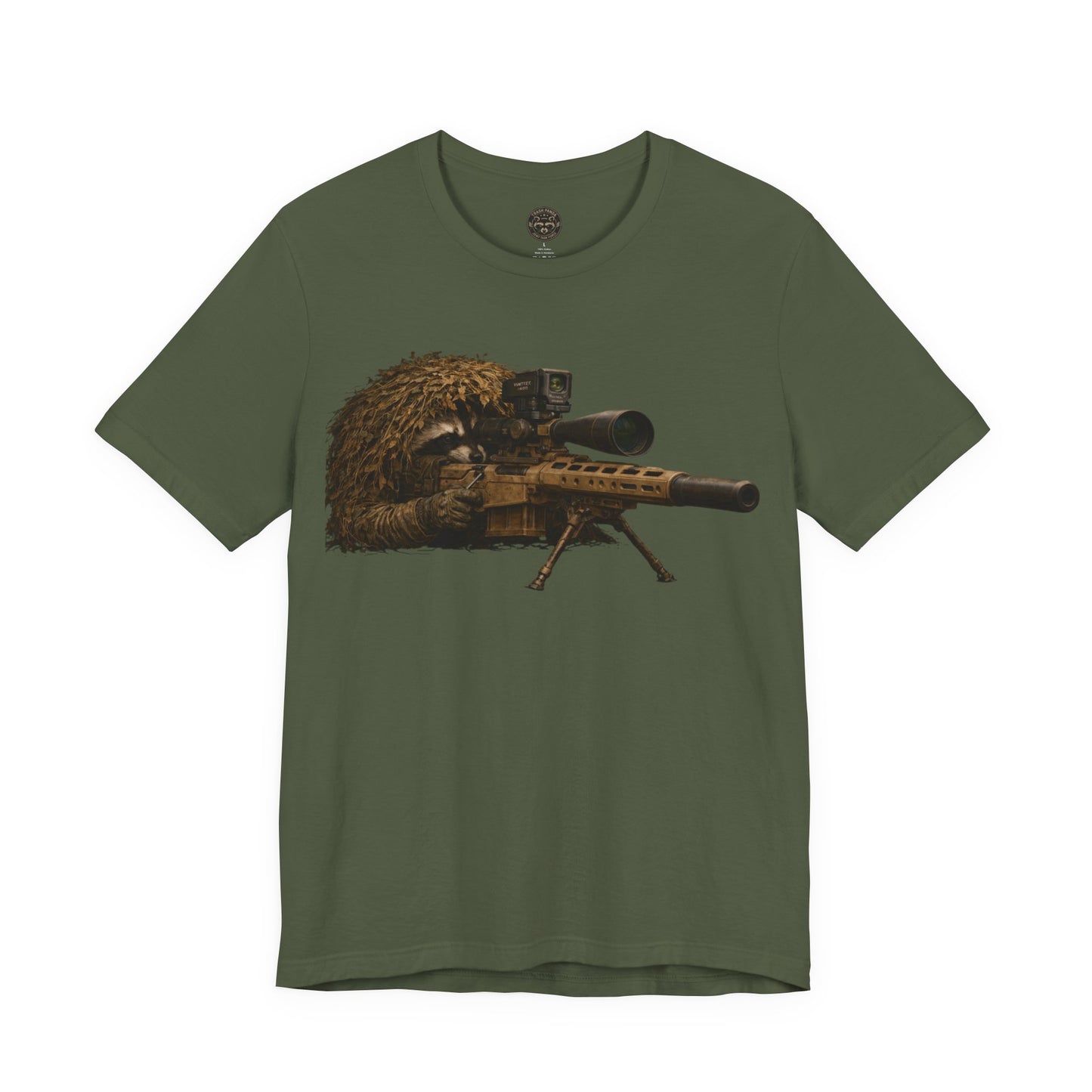 Ghillie Sniper Raccoon Shirt | Tactical Trash Panda Graphic Tee | Military-Inspired Streetwear
