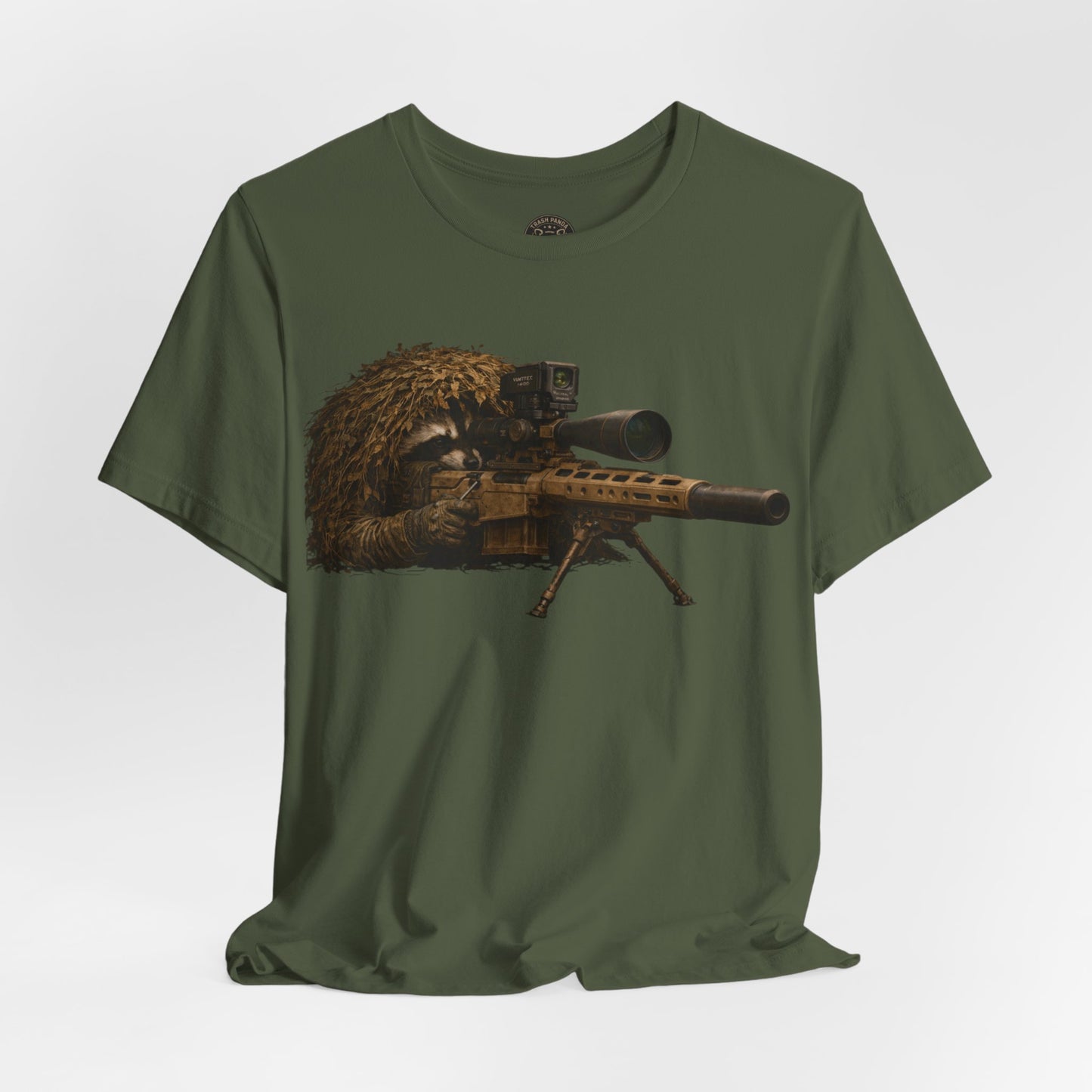 Ghillie Sniper Raccoon Shirt | Tactical Trash Panda Graphic Tee | Military-Inspired Streetwear