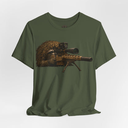 Ghillie Sniper Raccoon Shirt | Tactical Trash Panda Graphic Tee | Military-Inspired Streetwear