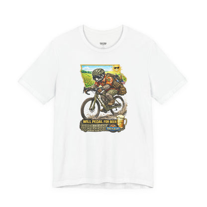 Will Pedal for Beer Unisex Jersey Short Sleeve Tee