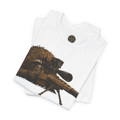 Ghillie Sniper Raccoon Shirt | Tactical Trash Panda Graphic Tee | Military-Inspired Streetwear