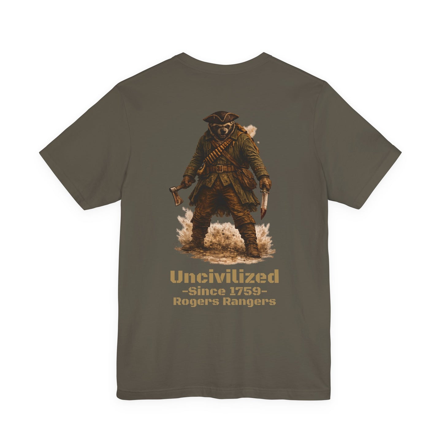 Uncivilized Since 1759 Shirt | Rogers’ Rangers Heritage Tee | Tactical Raccoon Ranger Graphic
