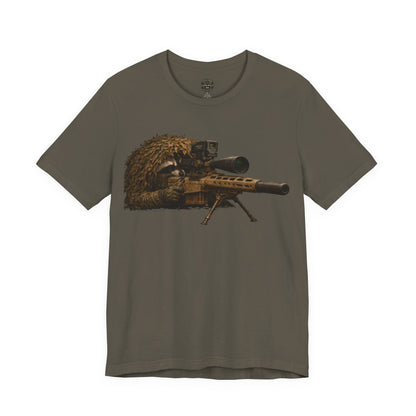 Ghillie Sniper Raccoon Shirt | Tactical Trash Panda Graphic Tee | Military-Inspired Streetwear